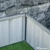 Outsunny Strat de Cultivare Ridicat, Modular și Fără Fund din Oțel Zincat, 258x90x30 cm, Gri Închis 