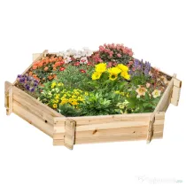Outsunny Pat de Gradina fara Baza si cu Structura de blocare, din Lemn, 100x92x16cm