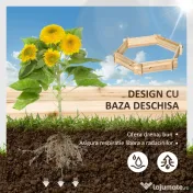 Outsunny Pat de Gradina fara Baza si cu Structura de blocare, din Lemn, 100x92x16cm 