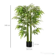 HOMCOM planta artificiala bambus in ghiveci, 140 cm 