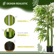 HOMCOM planta artificiala bambus in ghiveci, 140 cm 