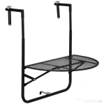 Outsunny masa de agatat pentru balcon, masuta metalica de instalare pe perete, Neagra