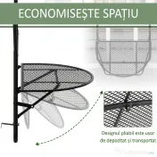 Outsunny masa de agatat pentru balcon, masuta metalica de instalare pe perete, Neagra 
