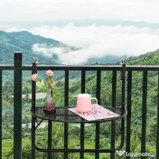 Outsunny masa de agatat pentru balcon, masuta metalica de instalare pe perete, Neagra 