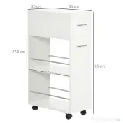 Carucior de bucatarie, carucior de depozitare, dulap cu sertar si rafturi deschise, mobilier de bucatarie HOMCOM | Aosom Romania 