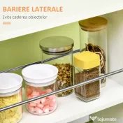 Carucior de bucatarie, carucior de depozitare, dulap cu sertar si rafturi deschise, mobilier de bucatarie HOMCOM | Aosom Romania 