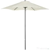 Outsunny Umbrelă Pătrată 2x2m pentru Grădină, Stâlp Central din Aluminiu, Rezistentă la Intemperii, Bej | Aosom Romania