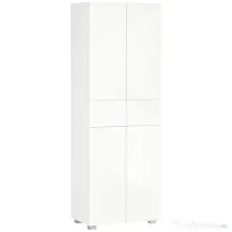 Dulap Bucatarie cu sertare,4 usi, cu 5 niveluri cu 3 rafturi reglabile, pentru sufragerie, alb lucios 60x35x170cm HOMCOM | Aosom Romania