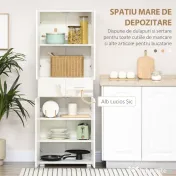Homcom Dulap Bucatarie 4 Usi cu Sertare si Rafturi Reglabile 