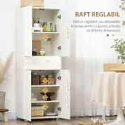 Homcom Dulap Bucatarie 4 Usi cu Sertare si Rafturi Reglabile 