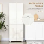Homcom Dulap Bucatarie 4 Usi cu Sertare si Rafturi Reglabile 