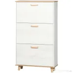 HOMCOM Dulap de pantofi din PAL cu 3 sertare si 2 rafturi interne reglabile, 70x23,5x122 cm, alb | AOSOM RO