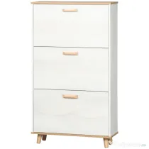 HOMCOM Dulap de pantofi din PAL cu 3 sertare si 2 rafturi interne reglabile, 70x23,5x122 cm, alb | AOSOM RO