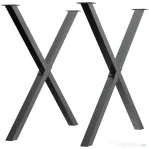 Homcom Set 2 Picioare pentru Masa Birou Otel in Forma de X 80 cm – Negru