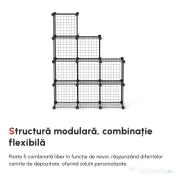 HOMCOM Bibliotecă Spațiu Redus, 9 Cuburi, Oțel/PP, 35x35x35cm, Negru, pentru Jucării/Haine | Aosom Romania