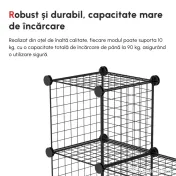 HOMCOM Bibliotecă Spațiu Redus, 9 Cuburi, Oțel/PP, 35x35x35cm, Negru, pentru Jucării/Haine | Aosom Romania