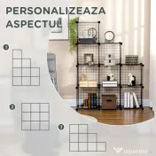 HOMCOM Bibliotecă Spațiu Redus, 9 Cuburi, Oțel/PP, 35x35x35cm, Negru, pentru Jucării/Haine | Aosom Romania