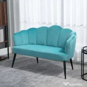 Homcom Canapea Catifea Verde 132 cm – Tapitata, Moderna & Compacta