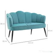 Homcom Canapea Catifea Verde 132 cm – Tapitata, Moderna & Compacta
