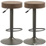 Homcom Set 2 Scaune Bar Pivotante – Reglabile cu Suport 