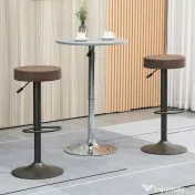 Homcom Set 2 Scaune Bar Pivotante – Reglabile cu Suport 