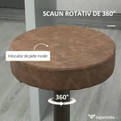 Homcom Set 2 Scaune Bar Pivotante – Reglabile cu Suport 