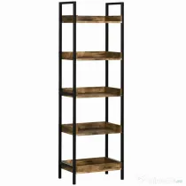 Biblioteca in stil industrial cu 5 rafturi, dulap de biblioteca din lemn si metal pentru casa si biroU HOMCOM | Aosom RO