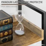 Biblioteca in stil industrial cu 5 rafturi, dulap de biblioteca din lemn si metal pentru casa si biroU HOMCOM | Aosom RO