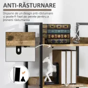 Biblioteca in stil industrial cu 5 rafturi, dulap de biblioteca din lemn si metal pentru casa si biroU HOMCOM | Aosom RO