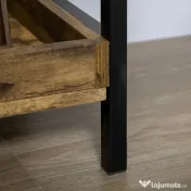 Biblioteca in stil industrial cu 5 rafturi, dulap de biblioteca din lemn si metal pentru casa si biroU HOMCOM | Aosom RO