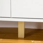 HOMCOM Comodă cu 6 sertare cu mânere laminate, din lemn de pin, 120x40x76 cm, albă și culoare lemn 