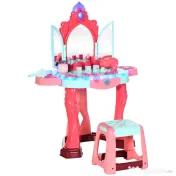 AIYAPLAY Măsuță de toaletă pentru fetițe cu scaun, oglindă, lumini și accesorii, din PP și GPPS, 57x34x76 cm, multicolor 