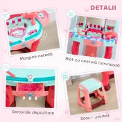 AIYAPLAY Măsuță de toaletă pentru fetițe cu scaun, oglindă, lumini și accesorii, din PP și GPPS, 57x34x76 cm, multicolor 