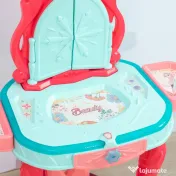 AIYAPLAY Măsuță de toaletă pentru fetițe cu scaun, oglindă, lumini și accesorii, din PP și GPPS, 57x34x76 cm, multicolor 