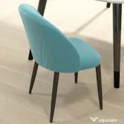 HOMCOM Set 2 Scaune pentru Living și Sufragerie Tapițate, din Metal și Material Textil cu Aspect de Catifea Verde Deschis, 52x54x79 cm 