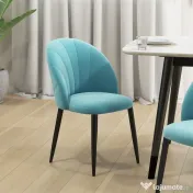 HOMCOM Set 2 Scaune pentru Living și Sufragerie Tapițate, din Metal și Material Textil cu Aspect de Catifea Verde Deschis, 52x54x79 cm 