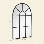 Homcom Oglinda Arcuita de Perete 91×60 cm, Negru Elegant