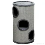 PawHut Căsuță pentru Pisici cu 3 Niveluri și Sisal pentru Zgâriat, cu Pluș, Ø38x70cm, Gri