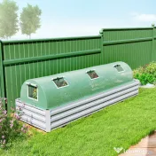 Outsunny Seră mică cu 5 ferestre și grilaj central, din oțel, PE și PP, 300x80x45 cm, verde 