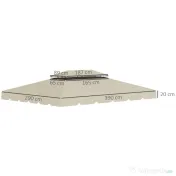Outsunny Copertina de schimb pentru foisor de gradina cu acoperis cu 2 niveluri, capac din poliester pentru foisor de 3x4m, bej 
