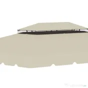 Outsunny Copertina de schimb pentru foisor de gradina cu acoperis cu 2 niveluri, capac din poliester pentru foisor de 3x4m, bej 