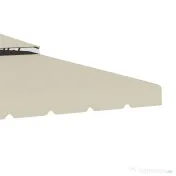 Outsunny Copertina de schimb pentru foisor de gradina cu acoperis cu 2 niveluri, capac din poliester pentru foisor de 3x4m, bej 