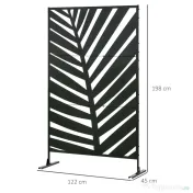 Outsunny Panou de Intimitate pentru Exterior din Metal, 122 x 198 cm, Separator Decorativ cu Suport și Șuruburi de Expansiune, Panou Autoportant pentru Grădină, Terasă, Piscină, Frunză de Bananier | Aosom Romania