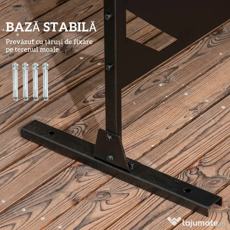 Outsunny Panou de Intimitate pentru Exterior din Metal, 122 x 198 cm, Separator Decorativ cu Suport și Șuruburi de Expansiune, Panou Autoportant pentru Grădină, Terasă, Piscină, Frunză de Bananier | Aosom Romania