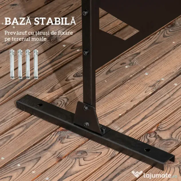 Outsunny Panou de Intimitate pentru Exterior din Metal, 122 x 198 cm, Separator Decorativ cu Suport și Șuruburi de Expansiune, Panou Autoportant pentru Grădină, Terasă, Piscină, Frunză de Bananier | Aosom Romania