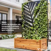 Outsunny Panou de Intimitate pentru Exterior din Metal, 122 x 198 cm, Separator Decorativ cu Suport și Șuruburi de Expansiune, Panou Autoportant pentru Grădină, Terasă, Piscină, Frunză de Bananier | Aosom Romania