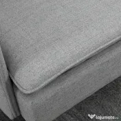 HOMCOM Canapea cu 2 Locuri din Material Textil cu Perne Capitonate, Canapea Modernă cu 2 Locuri cu Picioare din Oțel 139x68x80cm, Gri 