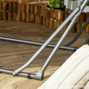Outsunny Hamac pentru Exterior cu Arc cu Suport Curbat PLiabil, Material din Bumbac Comfortabil si Cadru de Otel, Negru