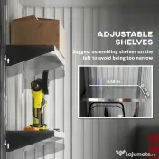 Outsunny Căsuță de Grădină cu Bază din Oțel, Adăpost pentru Unelte de Grădină cu Acoperiș și Ușă, 161x95x163/181 cm, Gri