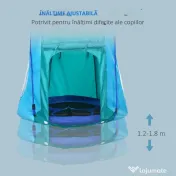 Leagan pentru gradina pentru copii 3–8 ani, Ø100cm, franghii reglabile, albastru | Aosom Romania 